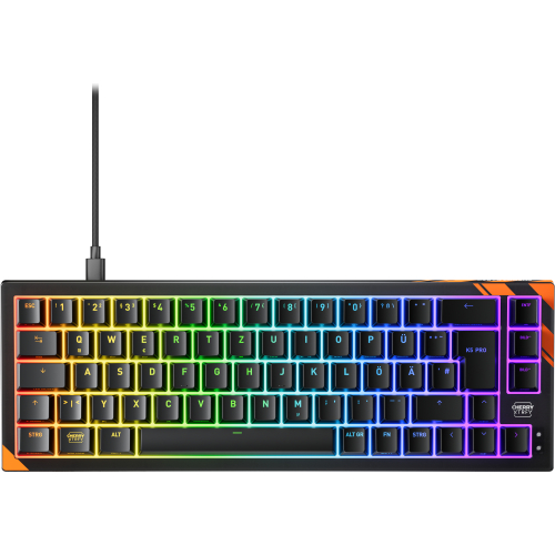 CHERRY K5 PRO TMR COMPACT toetsenbord Gamen USB QWERTZ Duits Zwart, Oranje