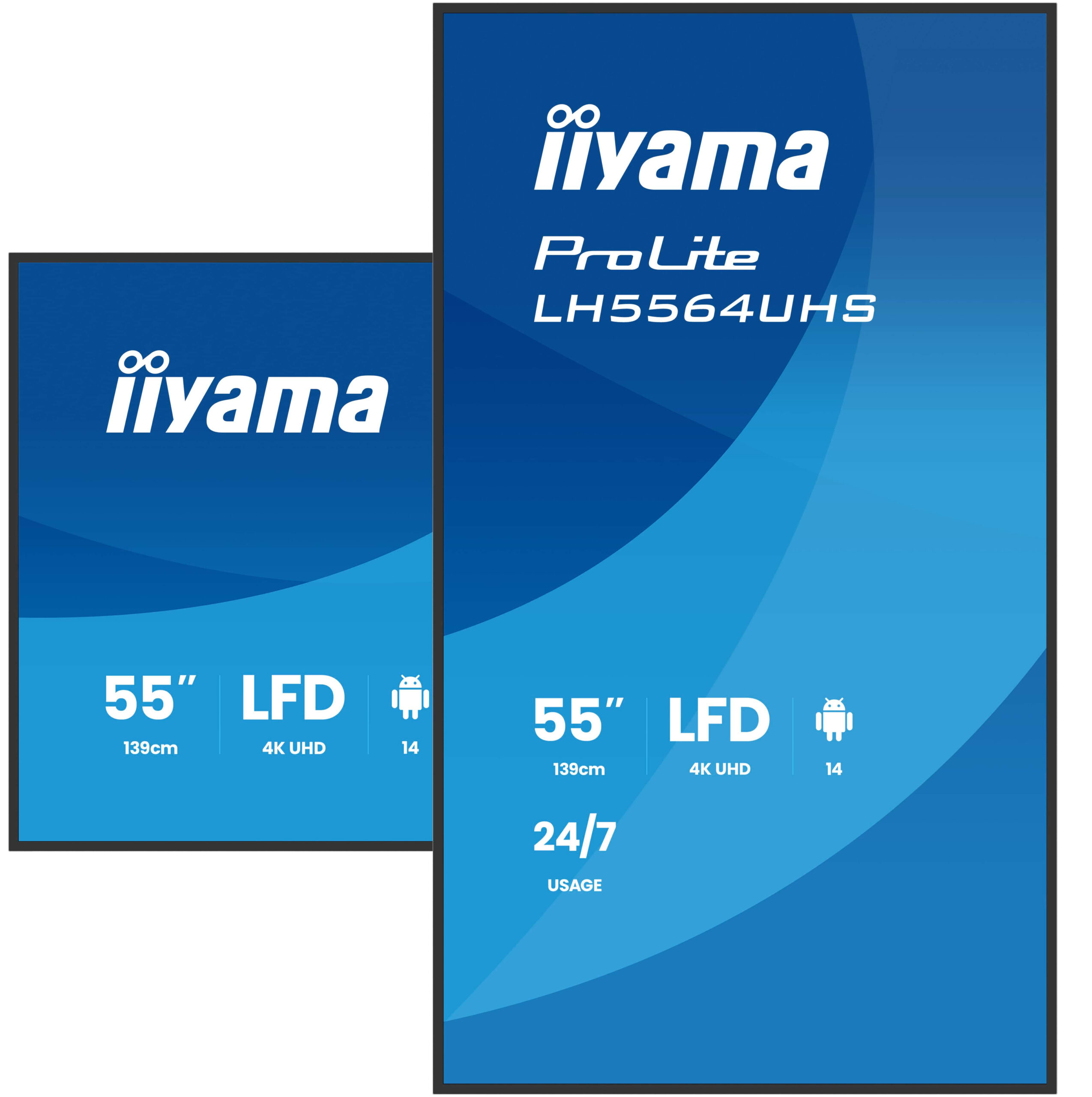 iiyama LH5564UHS-B1AG beeldkrant Digitale signage flatscreen 139,7 cm (55") Wifi 500 cd/m² 4K Ultra HD Zwart Type processor Android 24/7 - Afbeelding 5