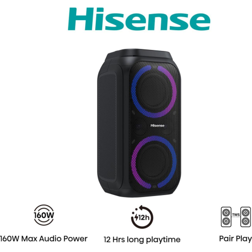Hisense Party Rocket 160 Feestluidspreker Zwart 160 W