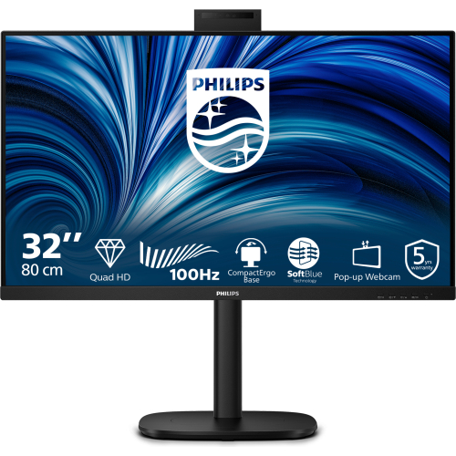 Philips 3000 series 32B2U3601H/00 computer monitor 80 cm (31.5") 2560 x 1440 Pixels Quad HD LCD Zwart