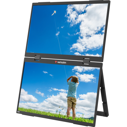 Verbatim Portable 15.6" FHD Dual Monitor Essentials Draagbare monitor Zwart 39,6 cm (15.6") LCD 1920 x 1080 Pixels