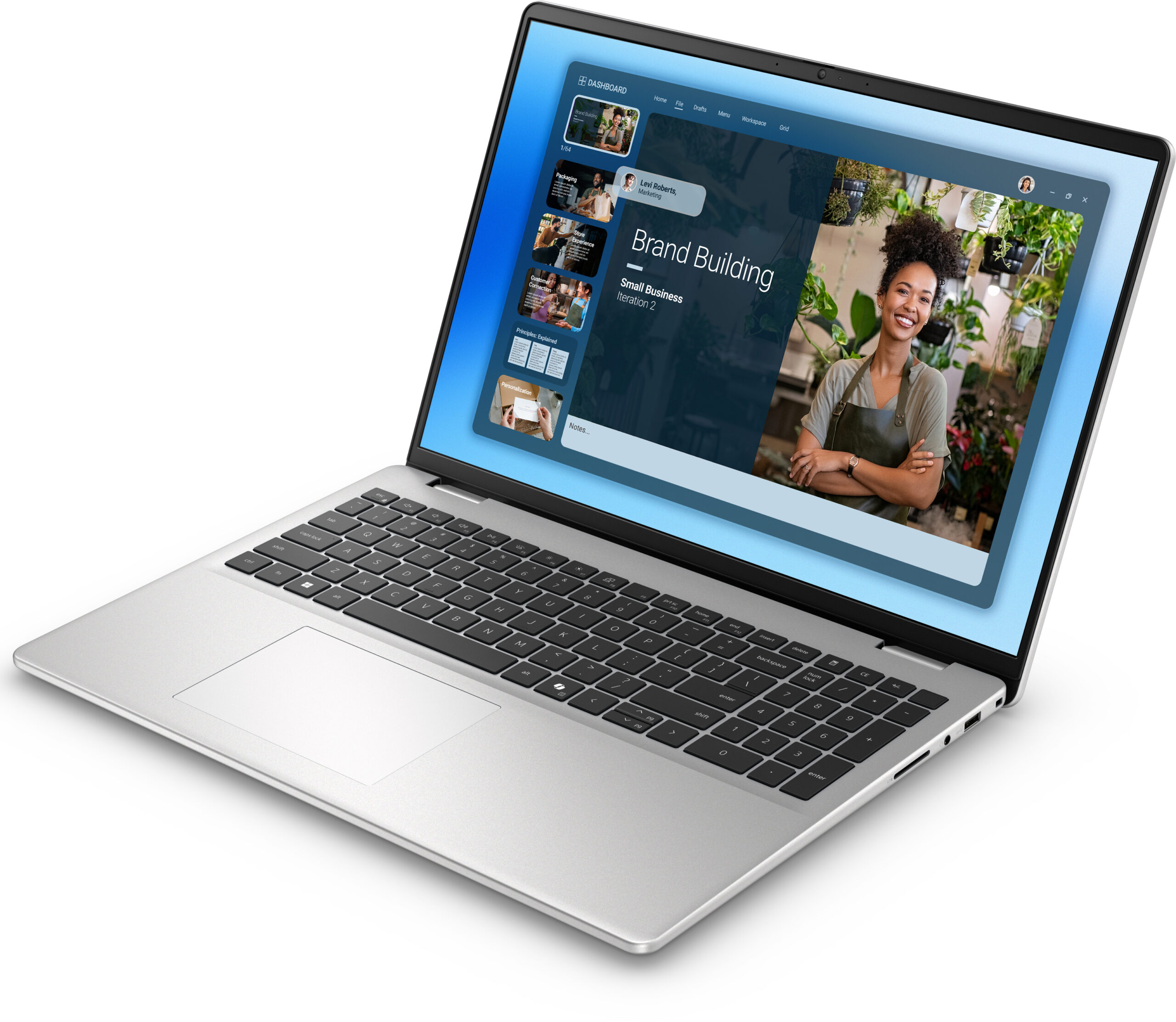 DELL DC16251 Intel Core 7 150U Laptop 40,6 cm (16") Full HD+ 16 GB DDR5-SDRAM 512 GB SSD Wi-Fi 6E (802.11ax) Windows 11 Pro Platina, Zilver - Afbeelding 3