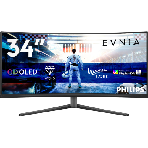 Philips Evnia 6000 34M2C6500/00 computer monitor 86,4 cm (34") 3440 x 1440 Pixels Wide Quad HD QD-OLED Grijs