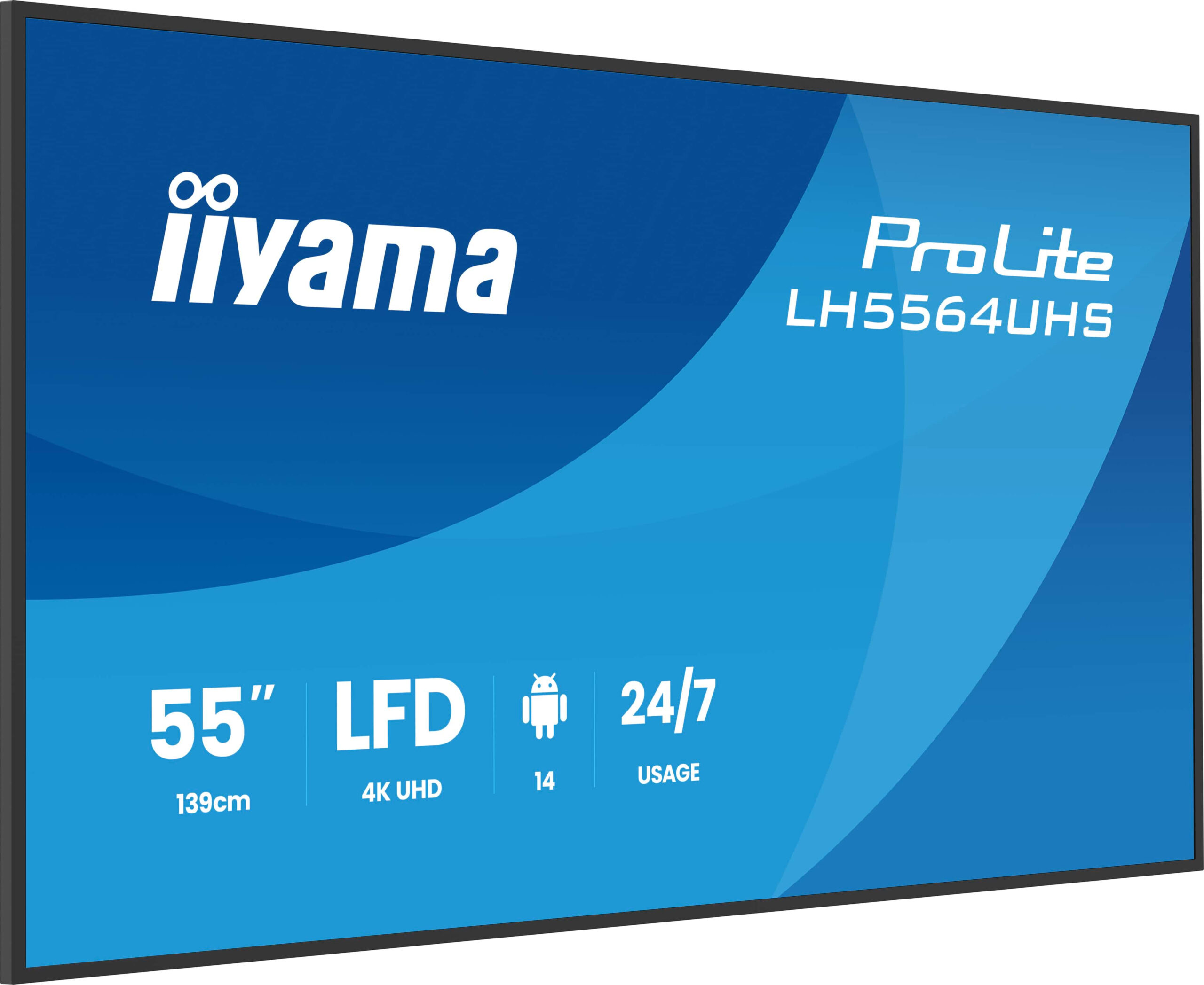 iiyama LH5564UHS-B1AG beeldkrant Digitale signage flatscreen 139,7 cm (55") Wifi 500 cd/m² 4K Ultra HD Zwart Type processor Android 24/7 - Afbeelding 4