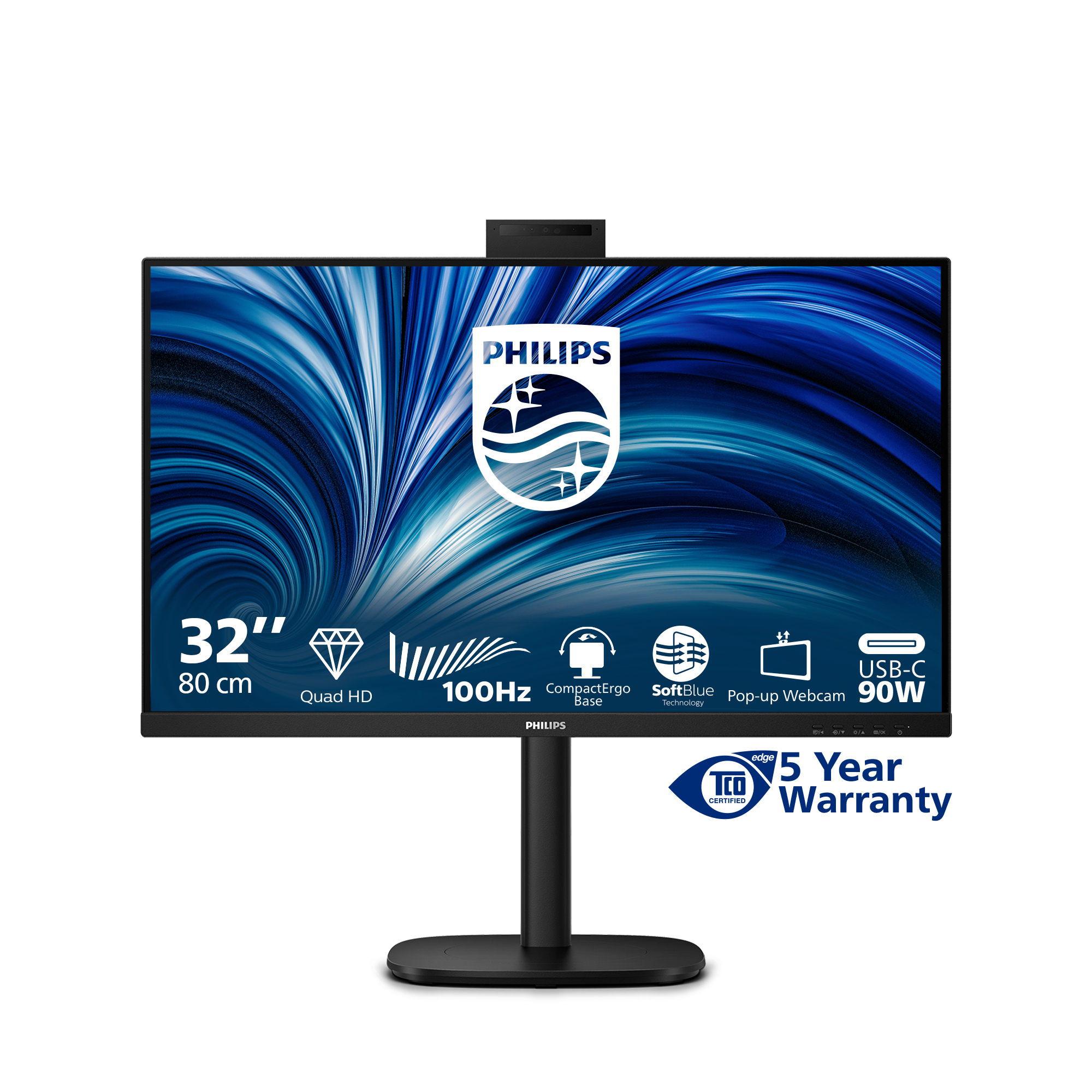 Philips 3000 series 32B2U3601H/00 computer monitor 80 cm (31.5") 2560 x 1440 Pixels Quad HD LCD Zwart - Afbeelding 3