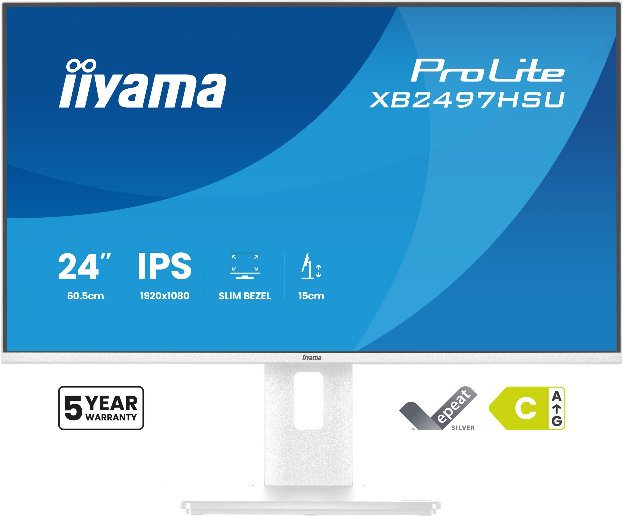 iiyama ProLite XB2497HSU-W1 computer monitor 60,5 cm (23.8") 1920 x 1080 Pixels Full HD LED Wit - Afbeelding 2