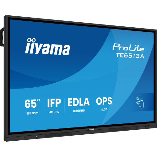 iiyama TE6513A-B1AG beeldkrant Interactief flatscreen 163,8 cm (64.5") Wifi 500 cd/m² 4K Ultra HD Zwart Touchscreen Type processor Android 18/7