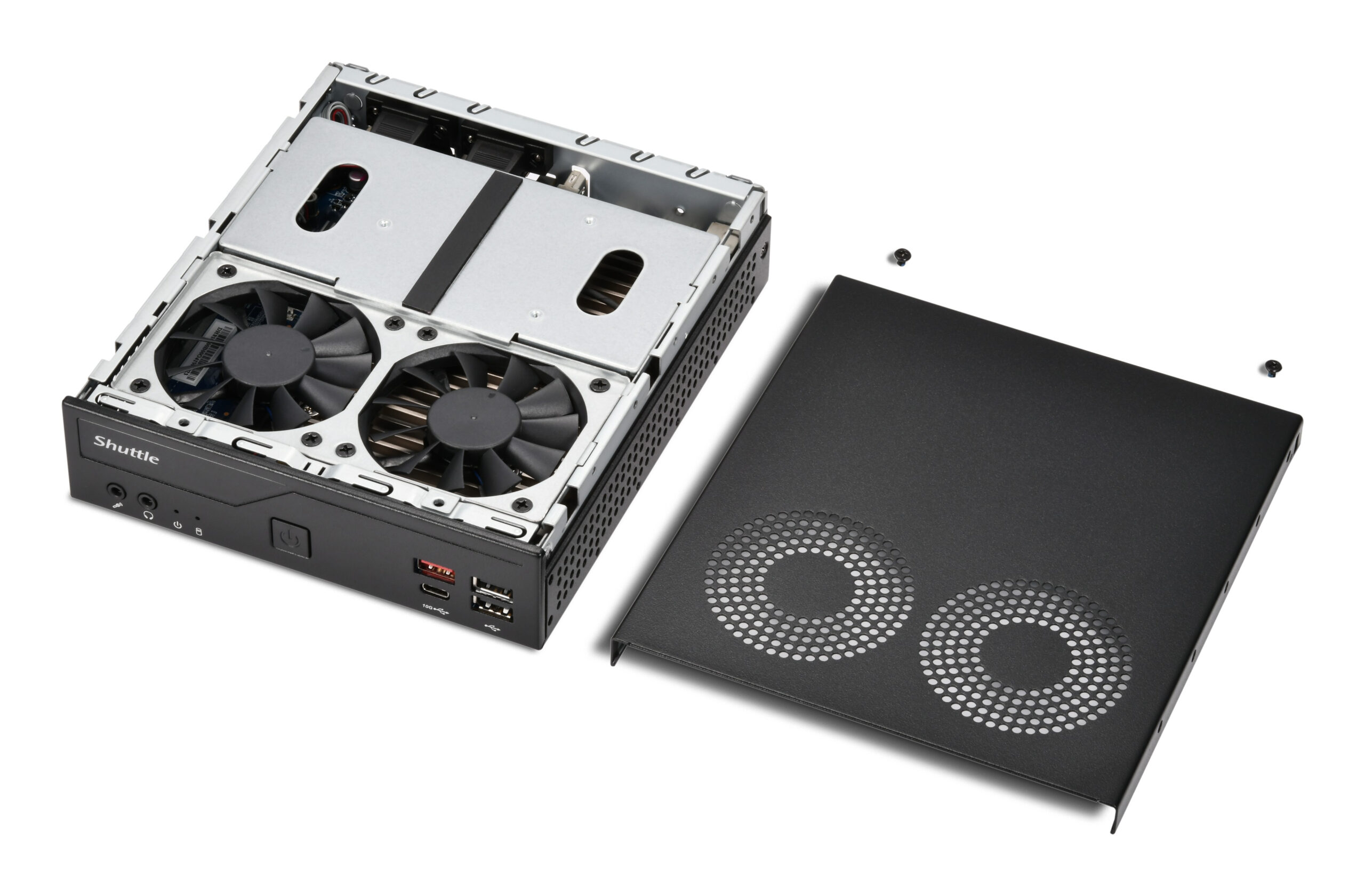 Shuttle Slim PC DH810 , S1851, 1x HDMI (2.1), 1x DP, 1x USB-C (DP), 1x 2.5" , 2x M.2, 2x LAN (Intel 1G + 2.5G), 2x COM, 24/7 permanent gebruik, incl. VESA - Afbeelding 6