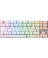 CHERRY MX 8.2 Pro TMR Wireless toetsenbord Gamen USB + RF Wireless + Bluetooth QWERTZ Duits Zilver, Wit