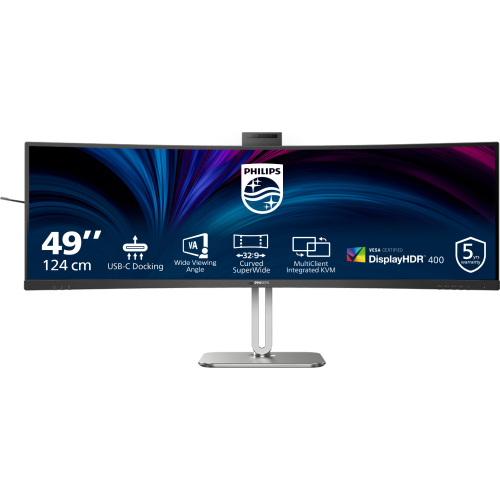 Philips 5000 series 49B2U5900CH/00 computer monitor 124 cm (48.8") 5120 x 1440 Pixels Dual QHD LCD Zwart
