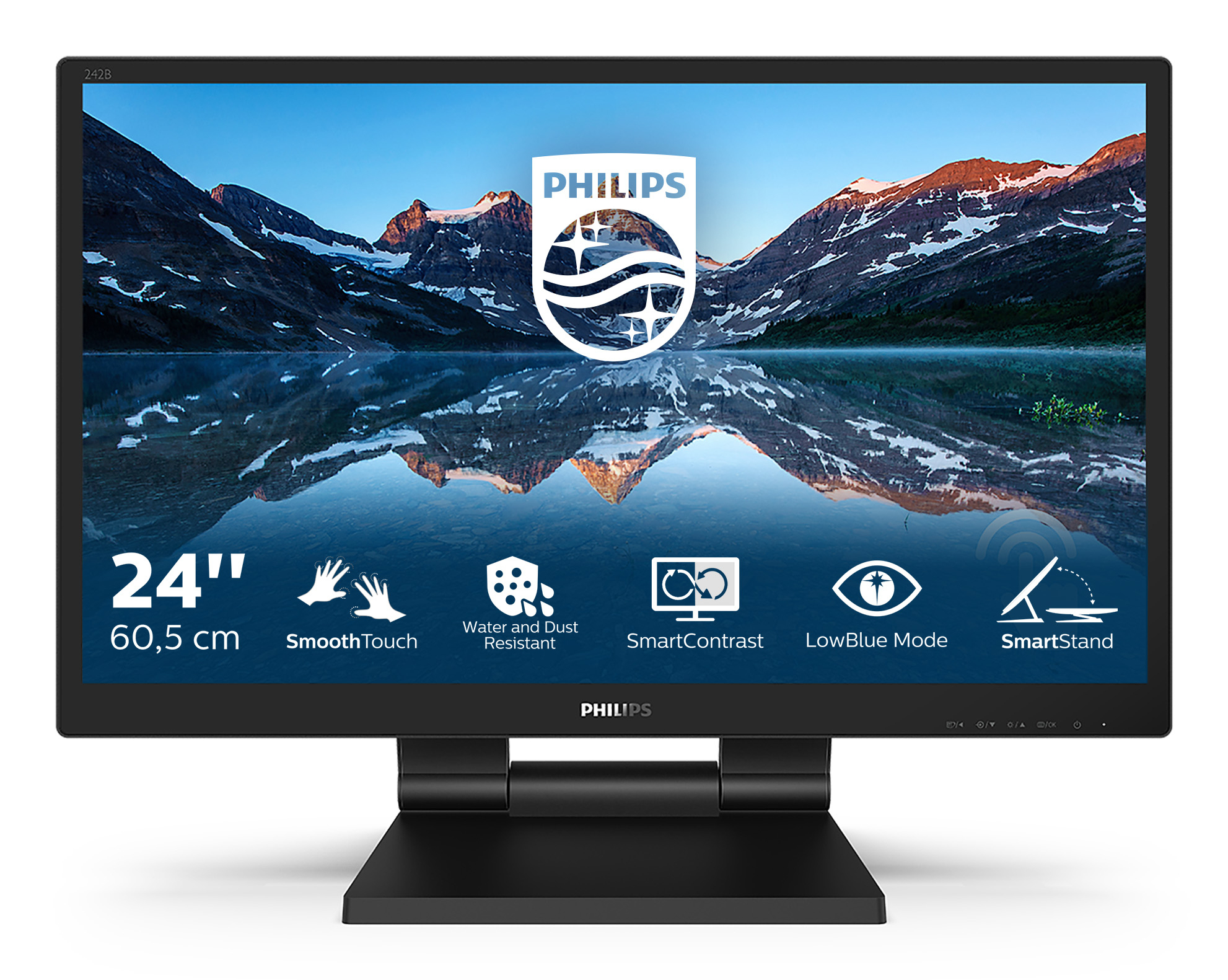 Philips 242B9T/00 computer monitor 60,5 cm (23.8") 1920 x 1080 Pixels Full HD LCD Tafelblad Zwart