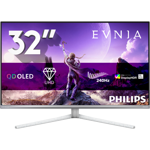 Philips Evnia 8000 32M2N8900/00 computer monitor 80 cm (31.5") 3840 x 2160 Pixels 4K Ultra HD QD-OLED Wit