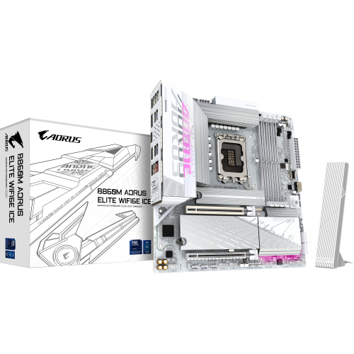 GIGABYTE B860M AORUS ELITE WF6E ICE Intel B860 LGA 1851 (Socket V1) micro ATX