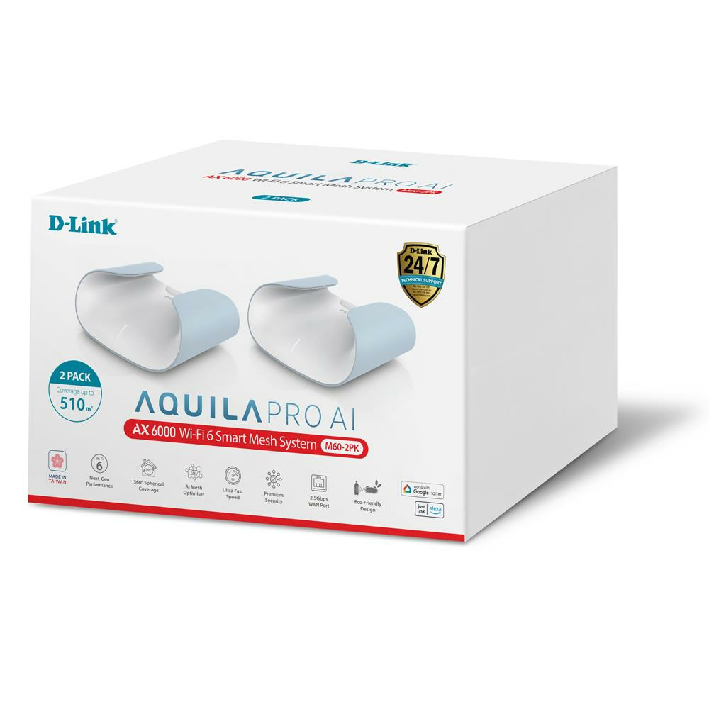 D-Link M60-2 mesh-wifi-systeem Dual-band (2.4 GHz / 5 GHz) Wi-Fi 6 (802.11ax) Wit 4 Intern - Afbeelding 5