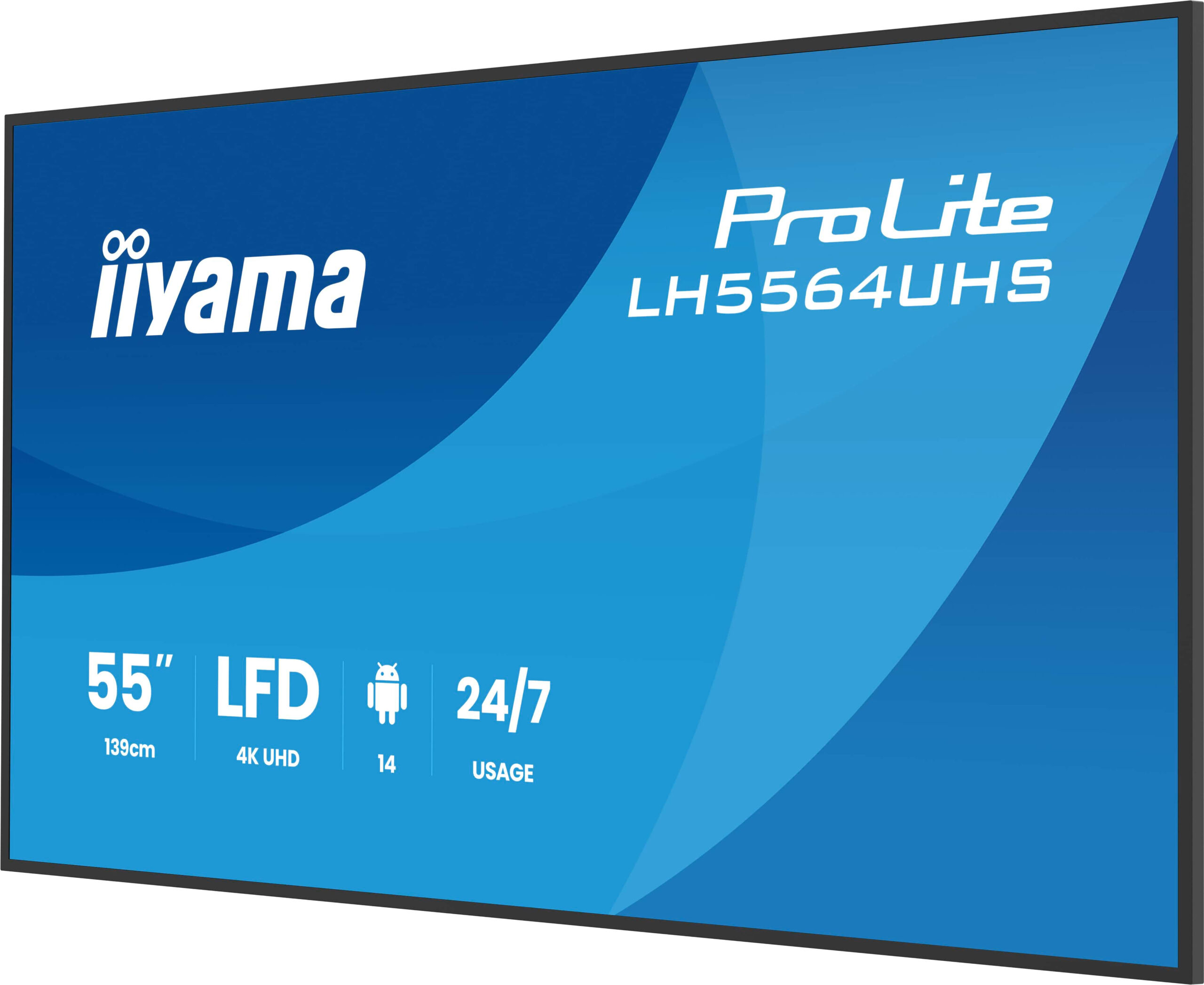 iiyama LH5564UHS-B1AG beeldkrant Digitale signage flatscreen 139,7 cm (55") Wifi 500 cd/m² 4K Ultra HD Zwart Type processor Android 24/7 - Afbeelding 6