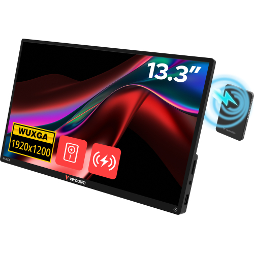 Verbatim 32087 Draagbare televisie en monitoor Draagbare monitor Zwart 33,8 cm (13.3") 1920 x 1200 Pixels