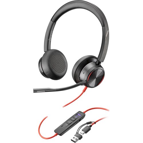 HP Poly Blackwire 8225 Stereo Microsoft Teams Certified USB-C Headset + USB-C/A adapter