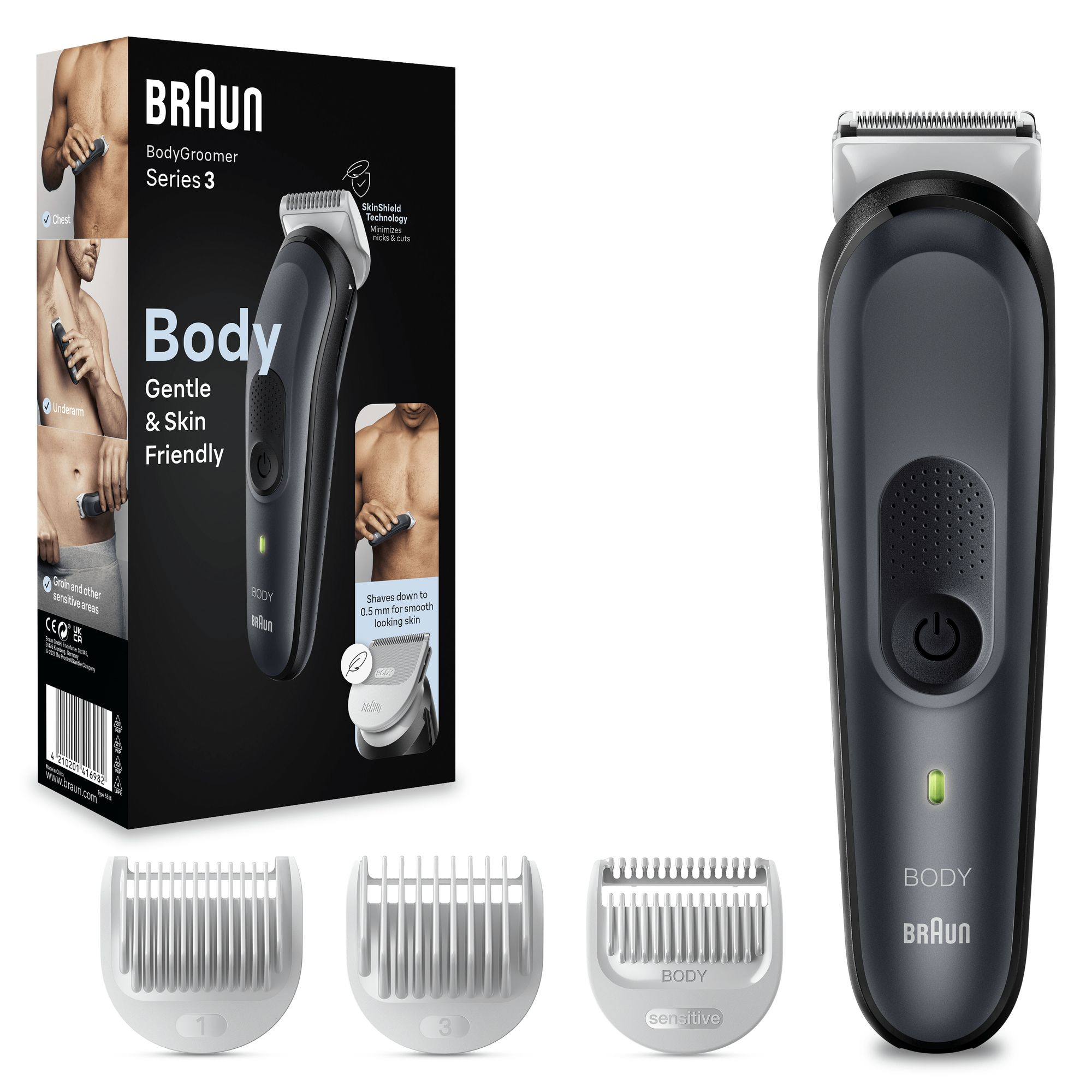 Braun BodyGroomer 3 BG3340 Zwart, Grijs - Afbeelding 2