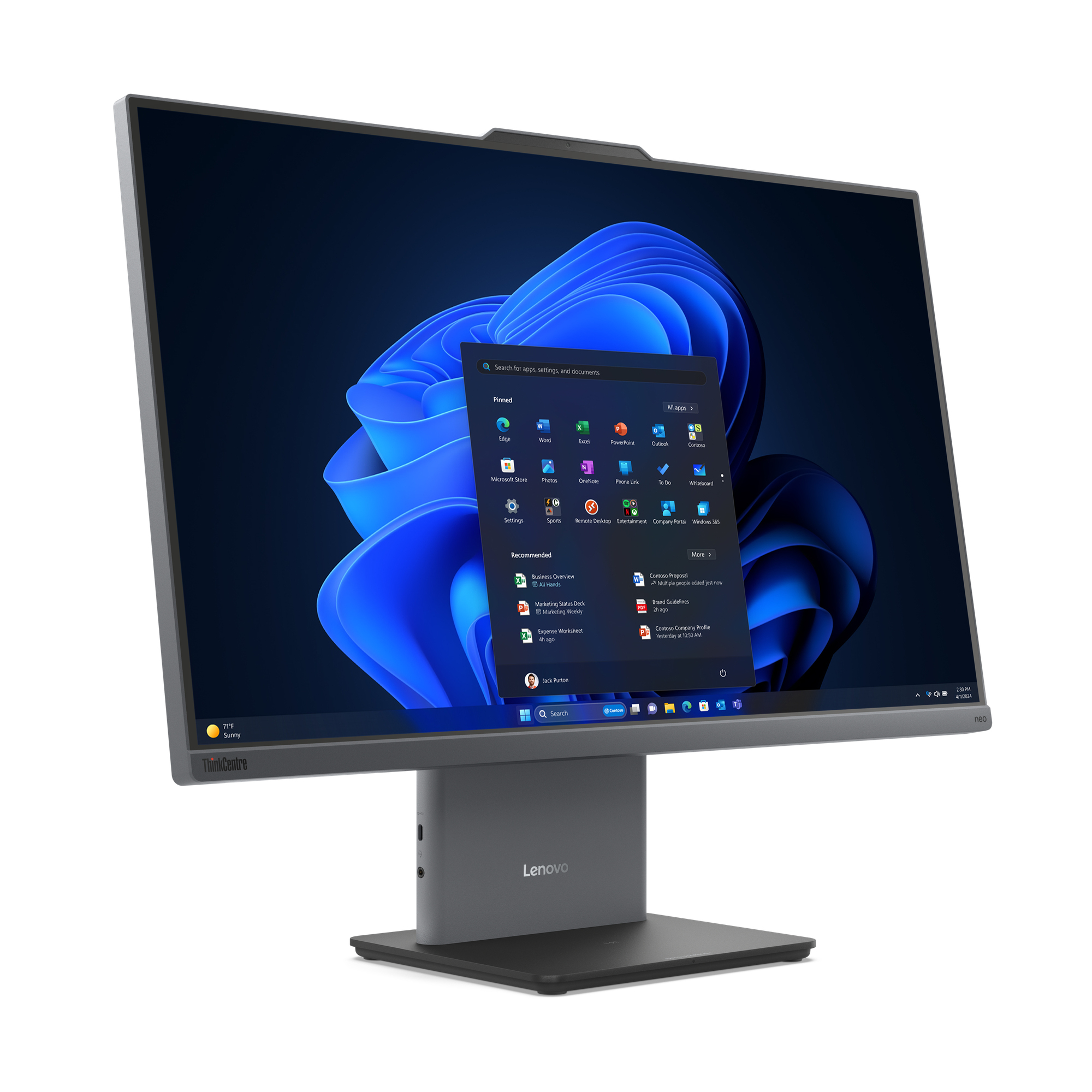 Lenovo ThinkCentre neo 55a 24 Gen 6 AMD Ryzen™ 5 220 60,5 cm (23.8") 1920 x 1080 Pixels Alles-in-één-pc 16 GB DDR5-SDRAM 512 GB SSD Windows 11 Pro Wi-Fi 6 (802.11ax) Grijs - Afbeelding 7