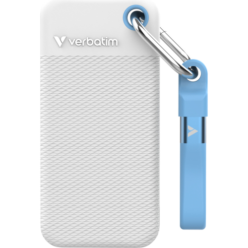 Verbatim Pocket SSD - Zomereditie Wit met 2 rubberen hoezen (wit & lichtblauw) - 1TB