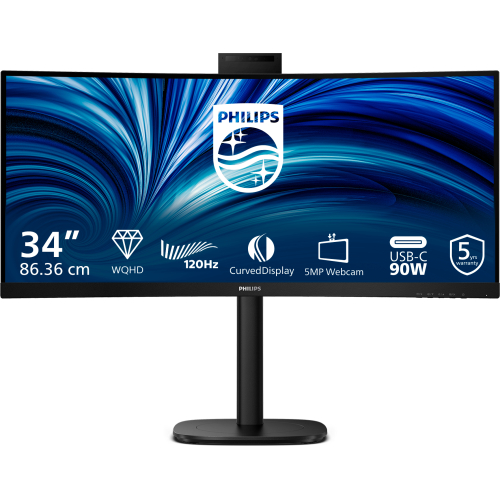 Philips 3000 series 34B2U3600CH/00 computer monitor 86,4 cm (34") 3440 x 1440 Pixels Wide Quad HD LCD Zwart