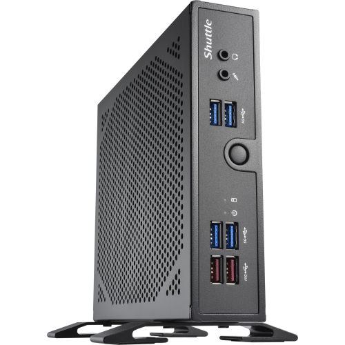 Shuttle XPC slim Barebone DS50U, Intel Celeron 7305, 2x LAN (1x 2.5Gbit ,1x 1Gbit), 1xCOM,1xHDMI,1xDP, 1x VGA, ventilatorloos , 24/7 permanent gebruik