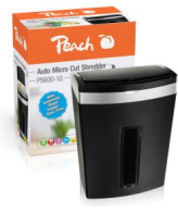Peach PS600-10 papiervernietiger Microversnippering 63 dB Zwart, Zilver