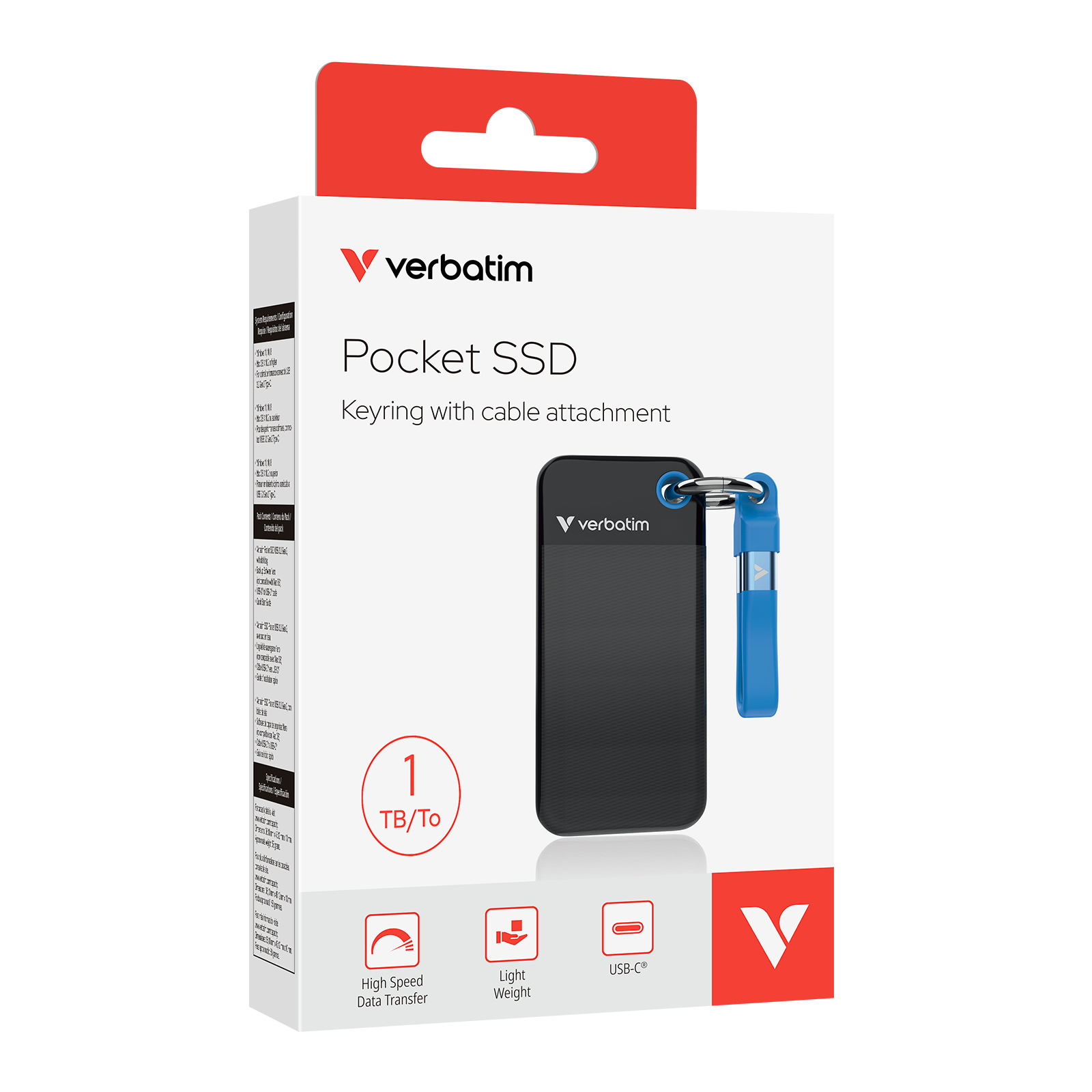 Verbatim Pocket SSD 1 TB USB Type-C 3.2 Gen 2 (3.1 Gen 2) Zwart, Blauw - Afbeelding 2