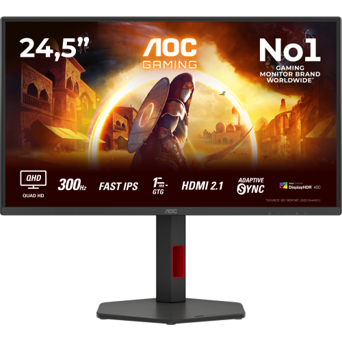 AOC G4 Q25G4SR computer monitor 62,2 cm (24.5") 2560 x 1440 Pixels Quad HD LED Zwart, Rood