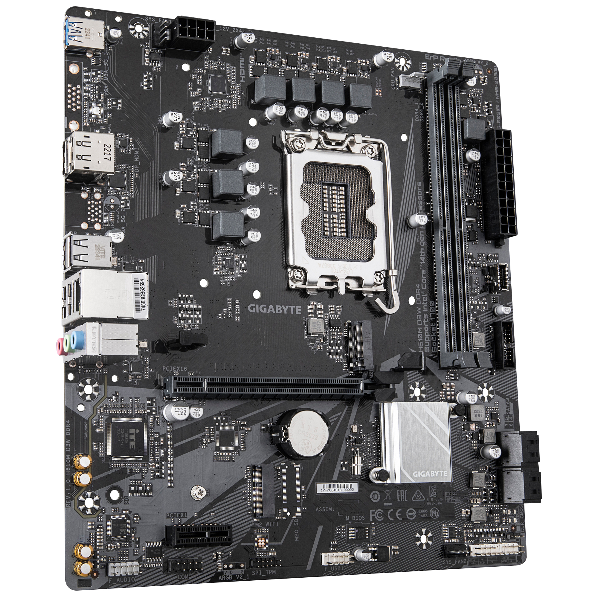 GIGABYTE H610M D3W DDR4 moederbord Intel H610 LGA 1700 micro ATX - Afbeelding 3