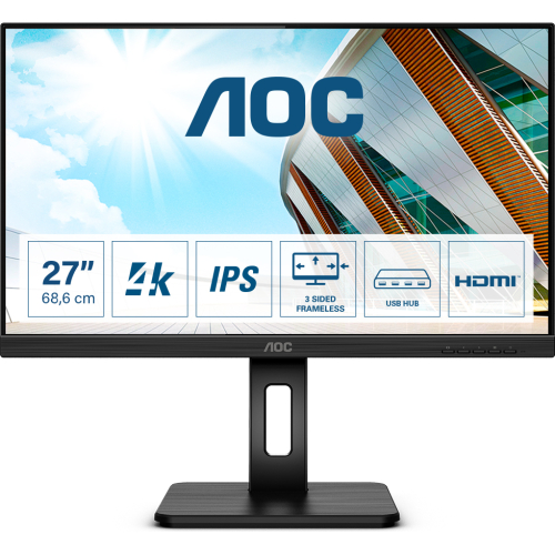 AOC P2 U27P2 computer monitor 68,6 cm (27") 3840 x 2160 Pixels 4K Ultra HD LED Zwart