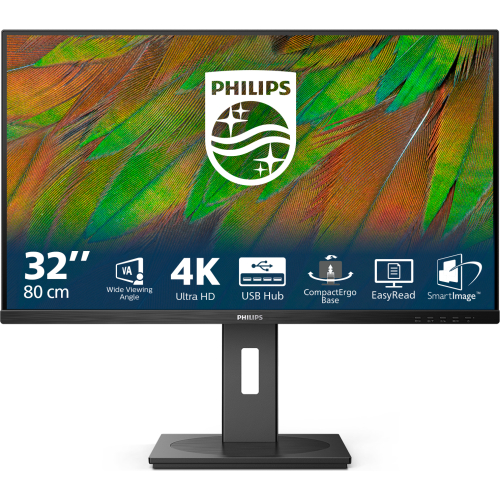 Philips 3000 series 32B1N3800/00 computer monitor 81,3 cm (32") 3840 x 2160 Pixels 4K Ultra HD LCD Zwart