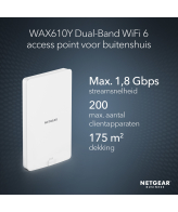 NETGEAR Insight Cloud Managed WiFi 6 AX1800 Dual Band Outdoor Access Point (WAX610Y)
