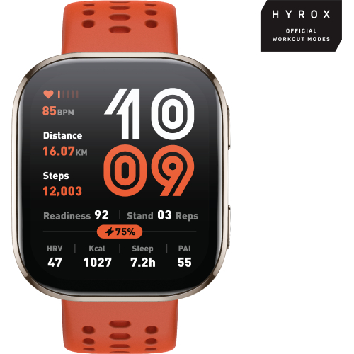 Amazfit Bip 6 Red 5 cm (1.97") AMOLED Digitaal 390 x 450 Pixels Touchscreen Goud GPS