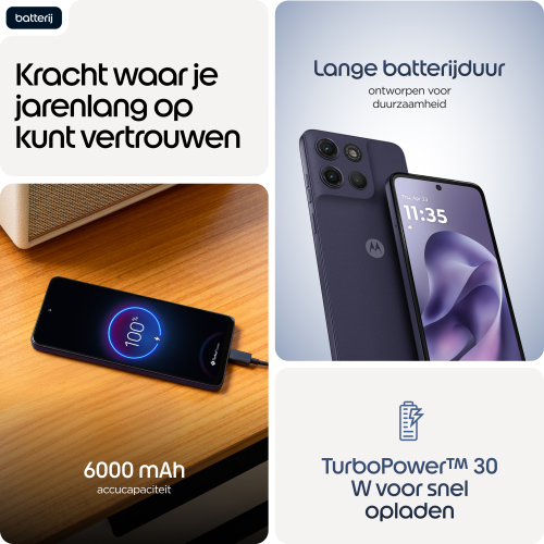 Motorola moto g17 power 17,1 cm (6.72") Hybride Dual SIM Android 15 USB Type-C 8 GB 256 GB 6000 mAh Paars