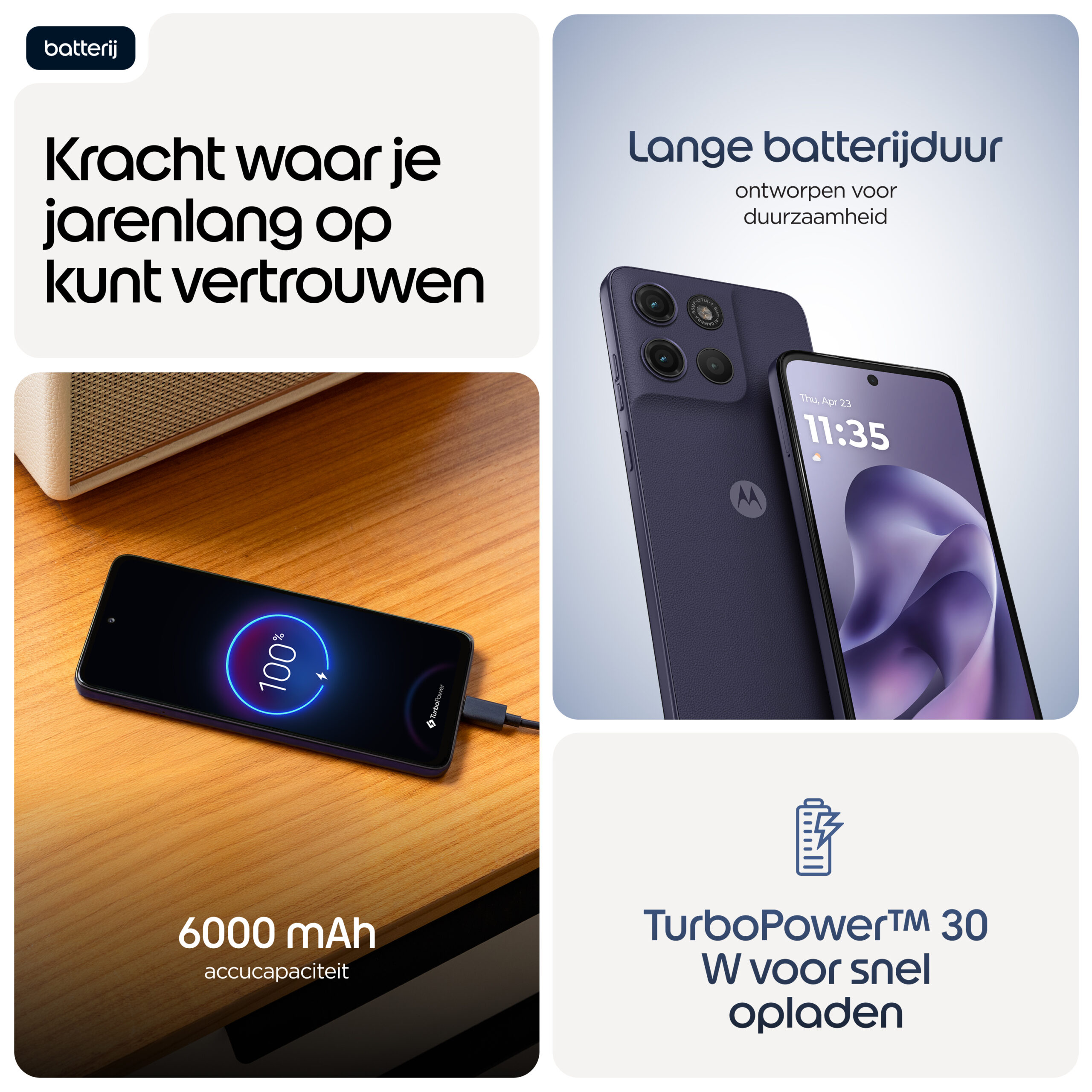 Motorola moto g17 power 17,1 cm (6.72") Hybride Dual SIM Android 15 USB Type-C 8 GB 256 GB 6000 mAh Paars