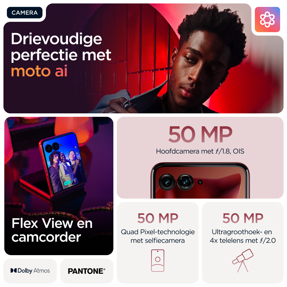 Motorola razr 60 ultra 17,7 cm (6.96") Dual SIM Android 15 5G USB Type-C 16 GB 512 GB 4700 mAh Bordeaux - Afbeelding 4