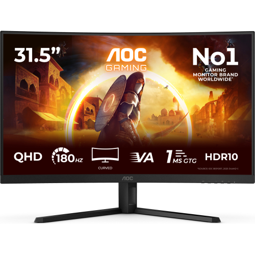 AOC G4 CQ32G4VE computer monitor 80 cm (31.5") 2560 x 1440 Pixels Quad HD LCD Zwart, Grijs