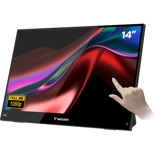 Verbatim Portable 14" FHD Touch Monitor LIGHT Draagbare monitor Zwart 35,6 cm (14") LCD 1920 x 1080 Pixels