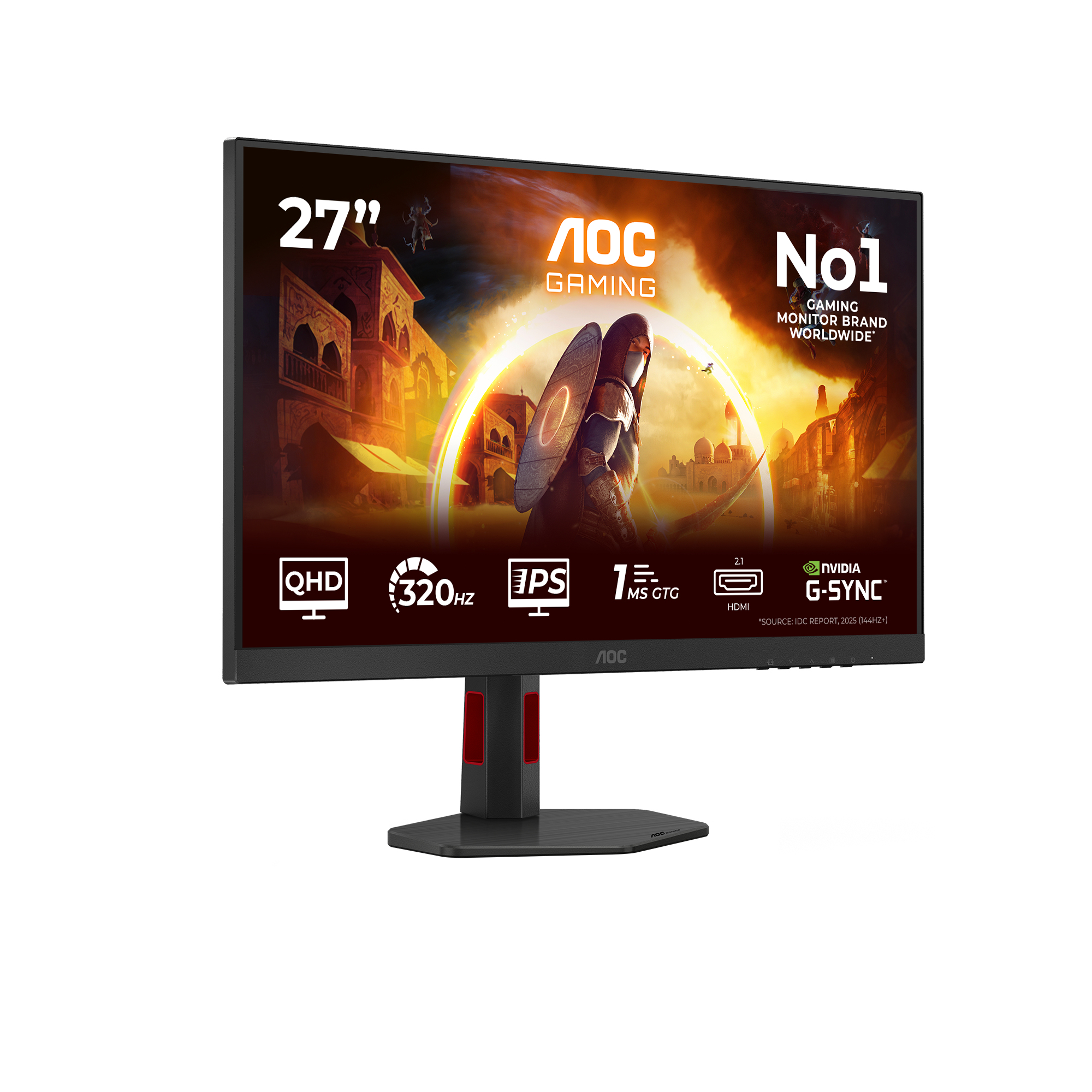 AOC G4 Q27G4SRU computer monitor 68,6 cm (27") 2560 x 1440 Pixels Quad HD LED Zwart, Rood - Afbeelding 2