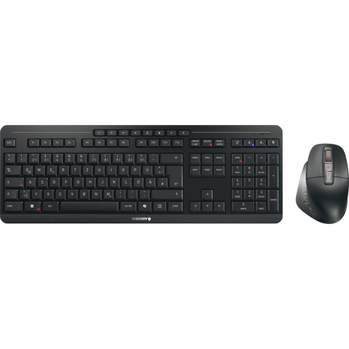 CHERRY Stream desktop ultimate toetsenbord Inclusief muis Thuis/Werk USB + RF Wireless + Bluetooth QWERTZ Duits Zwart