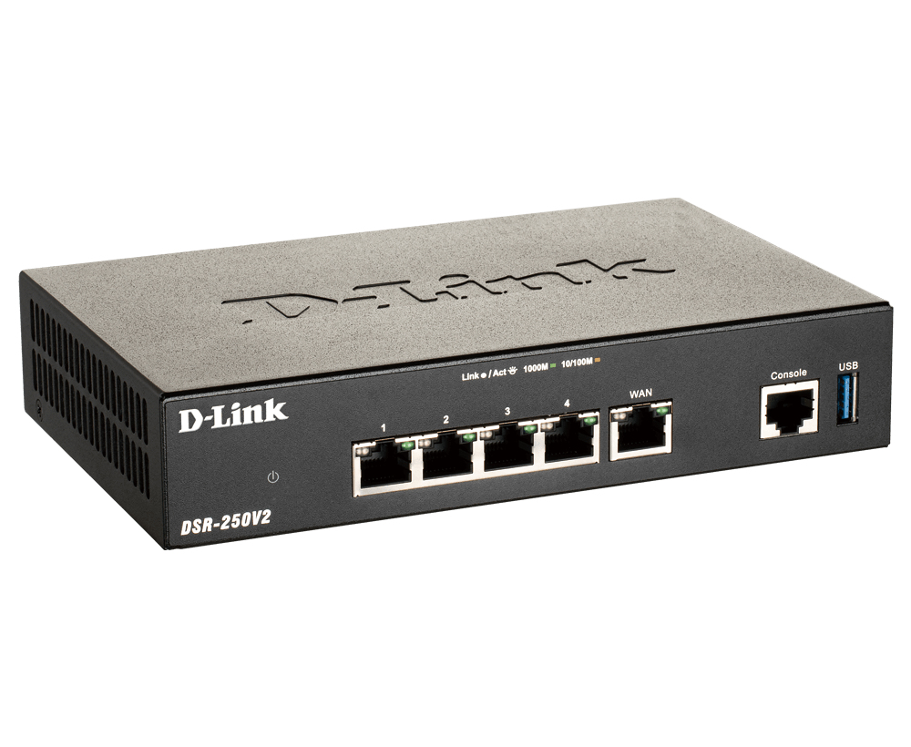 D-Link DSR-250V2 draadloze router Gigabit Ethernet Zwart - Afbeelding 2