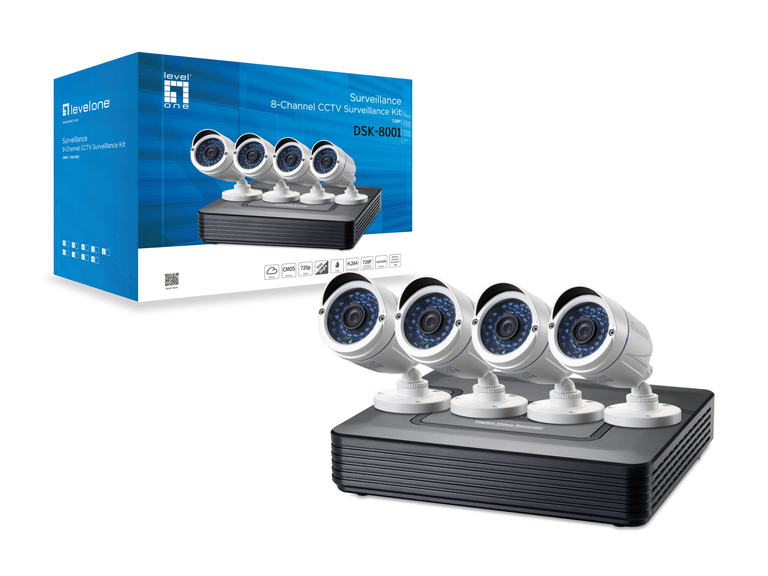 LevelOne DSK-8001 videotoezichtkit Bedraad 8 kanalen - Afbeelding 3