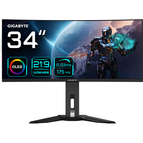 GIGABYTE MO34WQC computer monitor 86,4 cm (34") 3440 x 1440 Pixels Wide Quad HD OLED Zwart