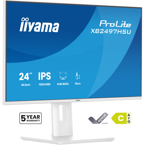 iiyama ProLite XB2497HSU-W1 computer monitor 60,5 cm (23.8") 1920 x 1080 Pixels Full HD LED Wit