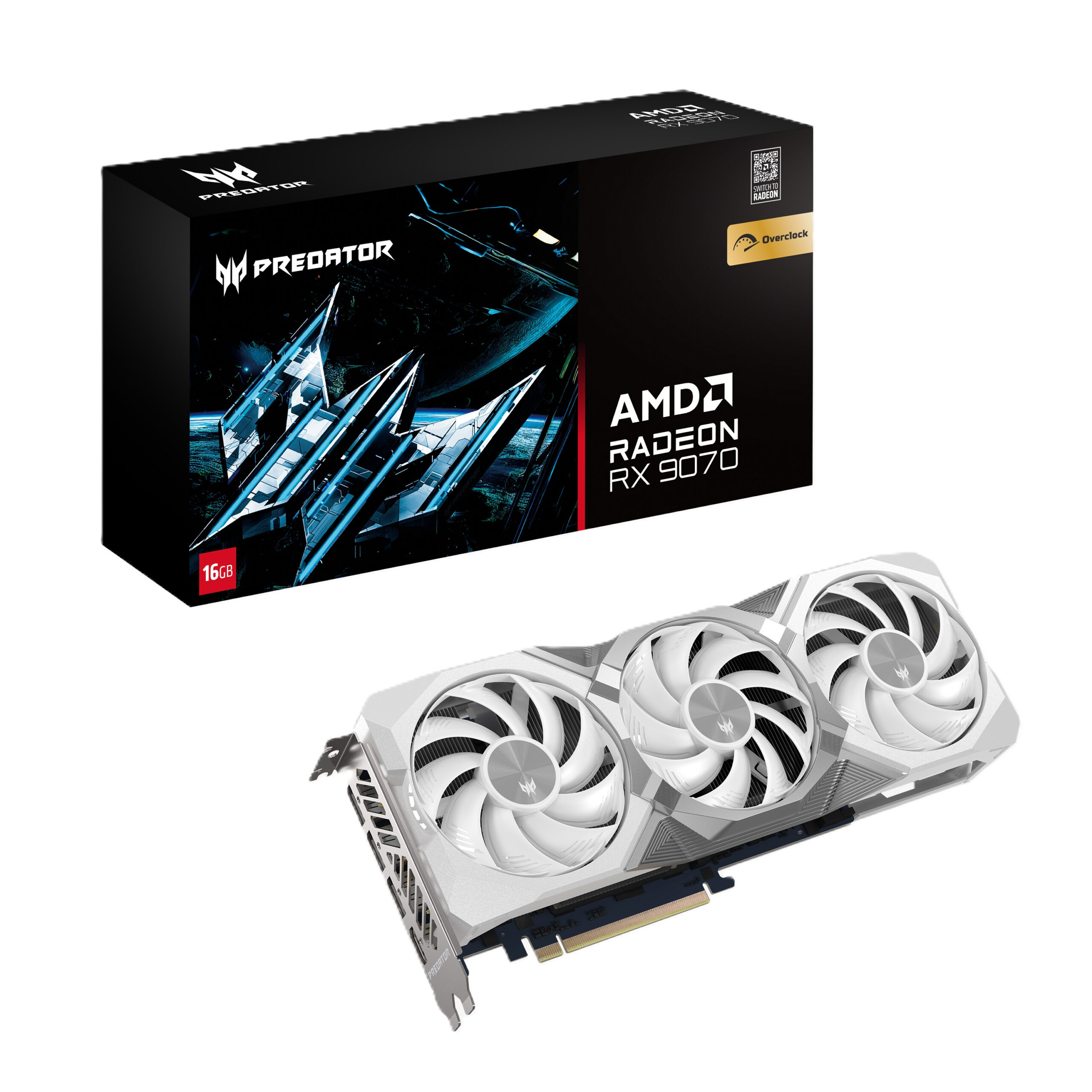 Acer Predator BiFrost AMD Radeon RX 9070 OC 16GB White edition