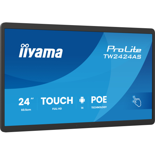 iiyama TW2424AS-B3P beeldkrant Interactief flatscreen 60,5 cm (23.8") Wifi 450 cd/m² Full HD Zwart Touchscreen Type processor Android 24/7