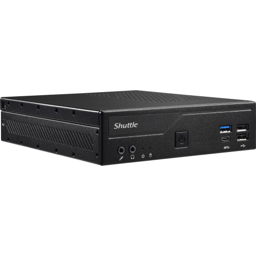 Shuttle Slim PC DH610 , S1700, 1x HDMI, 2x DP , 1x 2.5" , 2x M.2, 2x LAN (Intel 1G + 2.5G), 2x COM, 24/7 permanent gebruik, incl. VESA