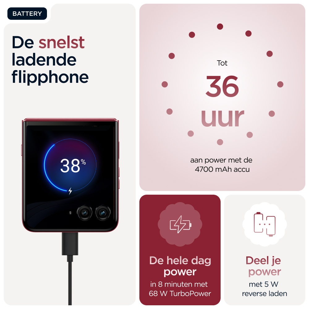 Motorola razr 60 ultra 17,7 cm (6.96") Dual SIM Android 15 5G USB Type-C 16 GB 512 GB 4700 mAh Bordeaux - Afbeelding 5