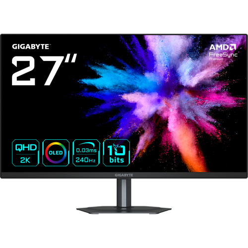GIGABYTE GO27Q24 computer monitor 68,6 cm (27") 2560 x 1440 Pixels Quad HD QD-OLED Zwart
